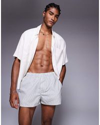 ASOS - Super Korte Gestreepte Zwemshort - Lyst