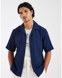 Only & Sons - Regular Fit Textured Shirt With Resort Collar - Lyst