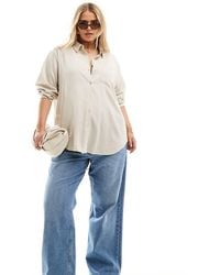 Vero Moda - Linen Blend Long Sleeved Shirt - Lyst