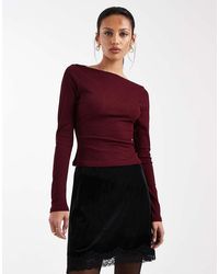 ASOS - Velvet Mini Skirt With Lace Hem - Lyst