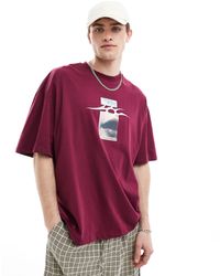 Collusion - T-shirt coupe skateur avec imprimé photographique - bordeaux - Lyst