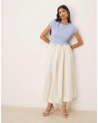 Never Fully Dressed - – gestreiftes midaxi-kleid aus baumwolle - Lyst