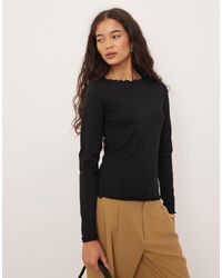 JJXX - Lettuce Hem Long Sleeve Top - Lyst