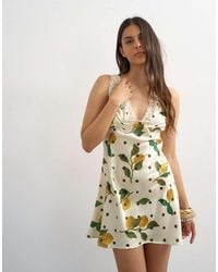 TOPSHOP - Lace Insert Pintucked Waist Mini Tea Dress - Lyst
