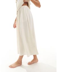 ASOS - Isabel Mix & Match Linen Look A-line Midi Beach Skirt - Lyst