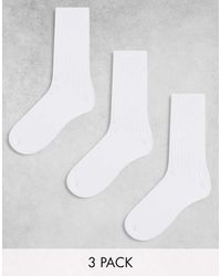Weekday - Pack De 3 Pares De Calcetines Blancos Noah De - Lyst