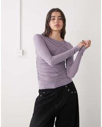 Monki - Asymmetric Ruched Top - Lyst