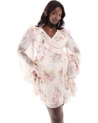 Asos long sleeve lace mini prom dress sale