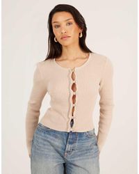 Brave Soul - Ribbed Long Sleeve Button Down Cardigan - Lyst