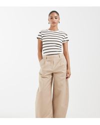 ASOS - Petite Tailored Cotton Sateen Barrel Trouser - Lyst