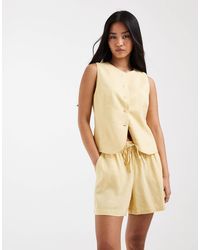 ONLY - Linen Blend Shorts - Lyst