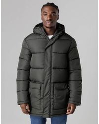 French Connection - Hooded Parka Longline Zip-Through Jacket - Lyst