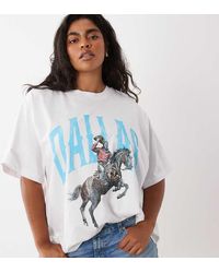 ASOS - Asos Design Curve Oversized T-shirt With Dallas Rodeo Graphic - Lyst