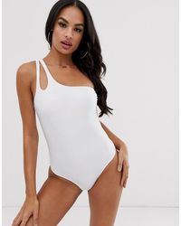 New Look Badpak Met Blote Schouder - Wit