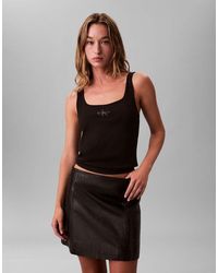Calvin Klein - Monogram Logo Rib Tank Top - Lyst