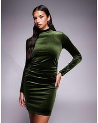 ASOS - Vestito Corto Accollato A Maniche Lunghe - Lyst