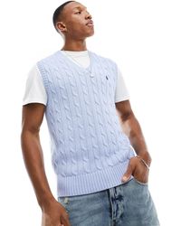 Polo Ralph Lauren - Icon Logo Cotton Cable Knit Vest - Lyst
