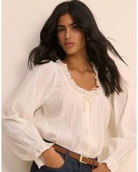 Nobody's Child - Broderie Anglaise Trim Lumi Blouse - Lyst