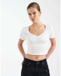 ONLY - – geripptes cropped-t-shirt - Lyst