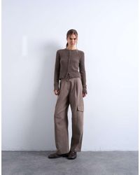 TOPSHOP - Tailored Barrel Leg Cargo Trouser - Lyst