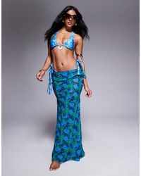 Candypants - Polygeorgette Abstract Print Maxi Beach Skirt - Lyst