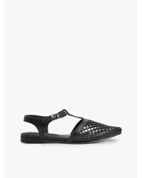 Tommy Hilfiger - Cutout Leather T-Bar Buckle Sandals - Lyst