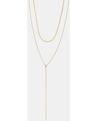 Pull&Bear - Set Di Collane Lariat Dorate - Lyst