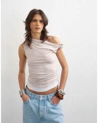 TOPSHOP - Double Layer Drape Top - Lyst