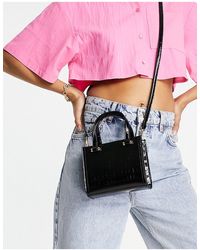 ASOS - Mini Croc Tote Bag With Top Handle And Detachable Crossbody Strap - Lyst