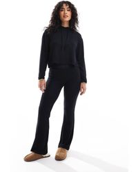 Cotton On - Pantalones De Pijama Negros De Corte Holgado Acampanado De Tejido Muy Suave Asia De Cotton On (Parte De Un Conjunto) - Lyst