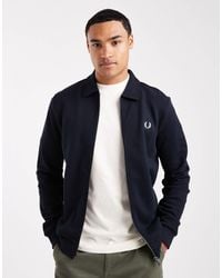 Fred Perry - Zip Through Collared Sweatshirt - Lyst