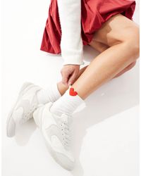 Bershka - Faux Suede Trainers - Lyst