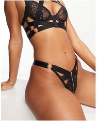 Hunkemöller - Clementine Lace Strappy Thong With Hardwear Detail - Lyst