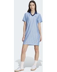 adidas Originals - X liberty london - robe style football effet ton sur ton - ciel/blanc craie - Lyst