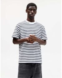 Pull&Bear - Gestreept T-Shirt Met Korte Mouwen - Lyst