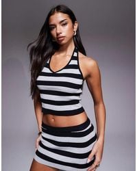 Edikted - Co-Ord Kezia Striped Knit Halter Top - Lyst