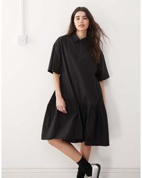 Collusion - Vestito Camicia Nero - Lyst