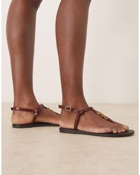 ASOS - Fancy Chain Flat Sandals - Lyst
