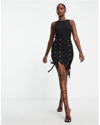 Trendyol - Sleeveless Mini Dress With Lace Up Detail - Lyst