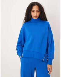 ASOS - Sweatshirt Van Zachte Cupro Met Opstaande Boord - Lyst