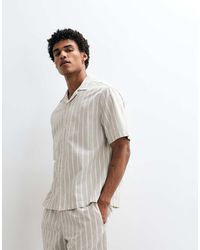 ASOS - Co-Ord Relaxed Linen Look Stripe Shirt - Lyst