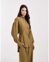 ASOS - Wrap Front Double Tie Mensy Shirt Co-Ord - Lyst