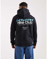 Only & Sons - Sudadera Negra Con Capucha Y Estampado Trasero "Hike Club" De -Negro - Lyst