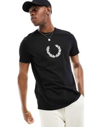 Fred Perry - Flocked Laurel Wreath T-shirt - Lyst