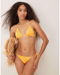 Mango - Tie Neck Sun Printed Bikini Top - Lyst
