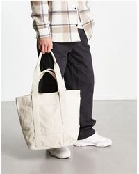 ASOS - Tote bag oversize en coton épais avec poignées et bandoulière - écru - Lyst