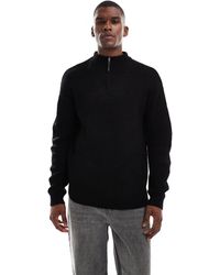 New Look - Fisherman Knit 1/4 Zip Sweater - Lyst