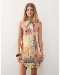 Reclaimed Vintage - Mini Dress With Scarf Detail - Lyst