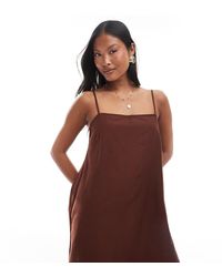 Vero Moda - Linen Touch Throw On Mini Dress - Lyst
