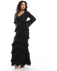 Pretty Lavish - Long Sleeve Ruffle Maxi Dress - Lyst